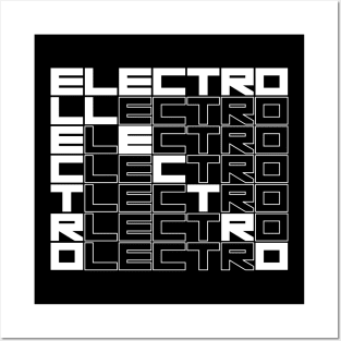 ELECTRO bold text design Posters and Art